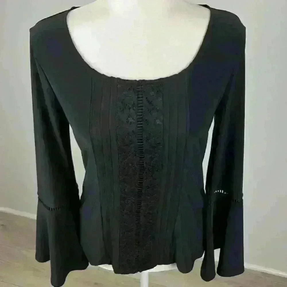 White House Black Market Black Blouse Size XS - Picture 2 of 9